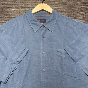 Cova Camp Shirt Men's XL Blue Short Sleeve Button Up Pocket Hawaiian Summer